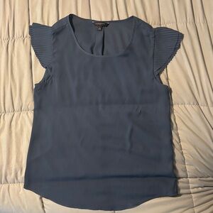 Banana Republic Blue Flutter Sleeve Blouse